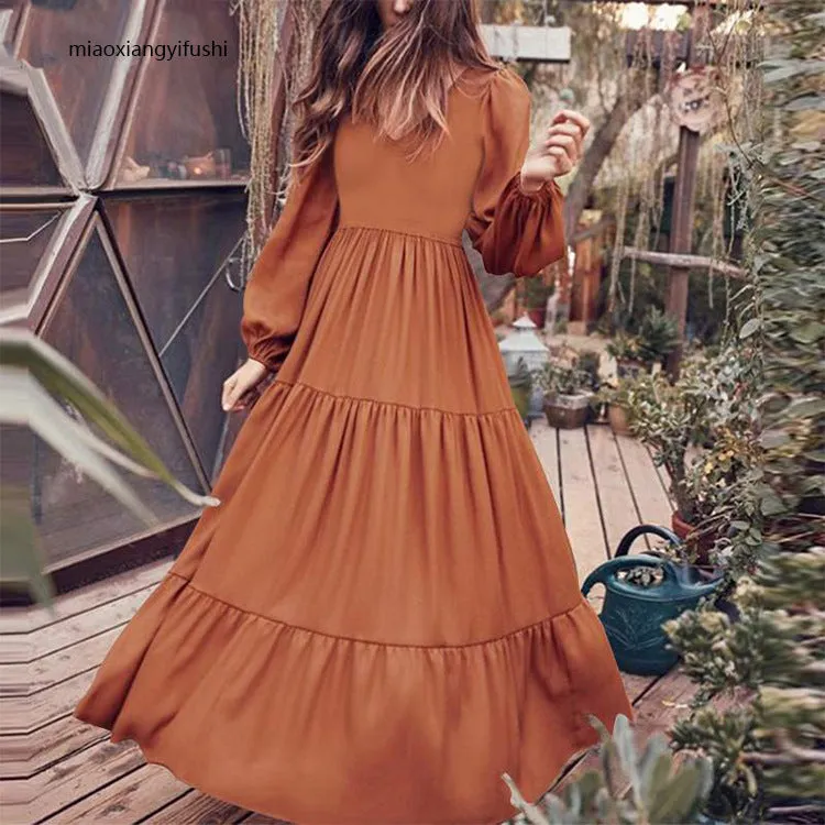 Autumn Street Pullover Temperament Women's Swing Dress