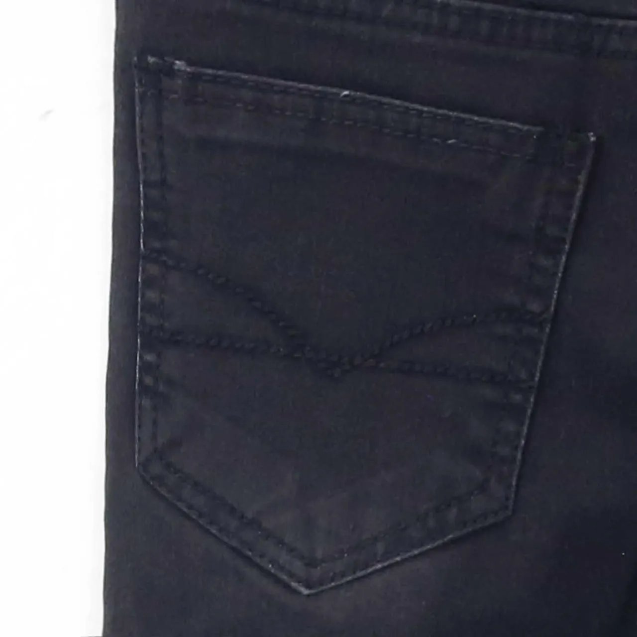 Boy Slim Fit Embroidered Black Stone Wash Jeans