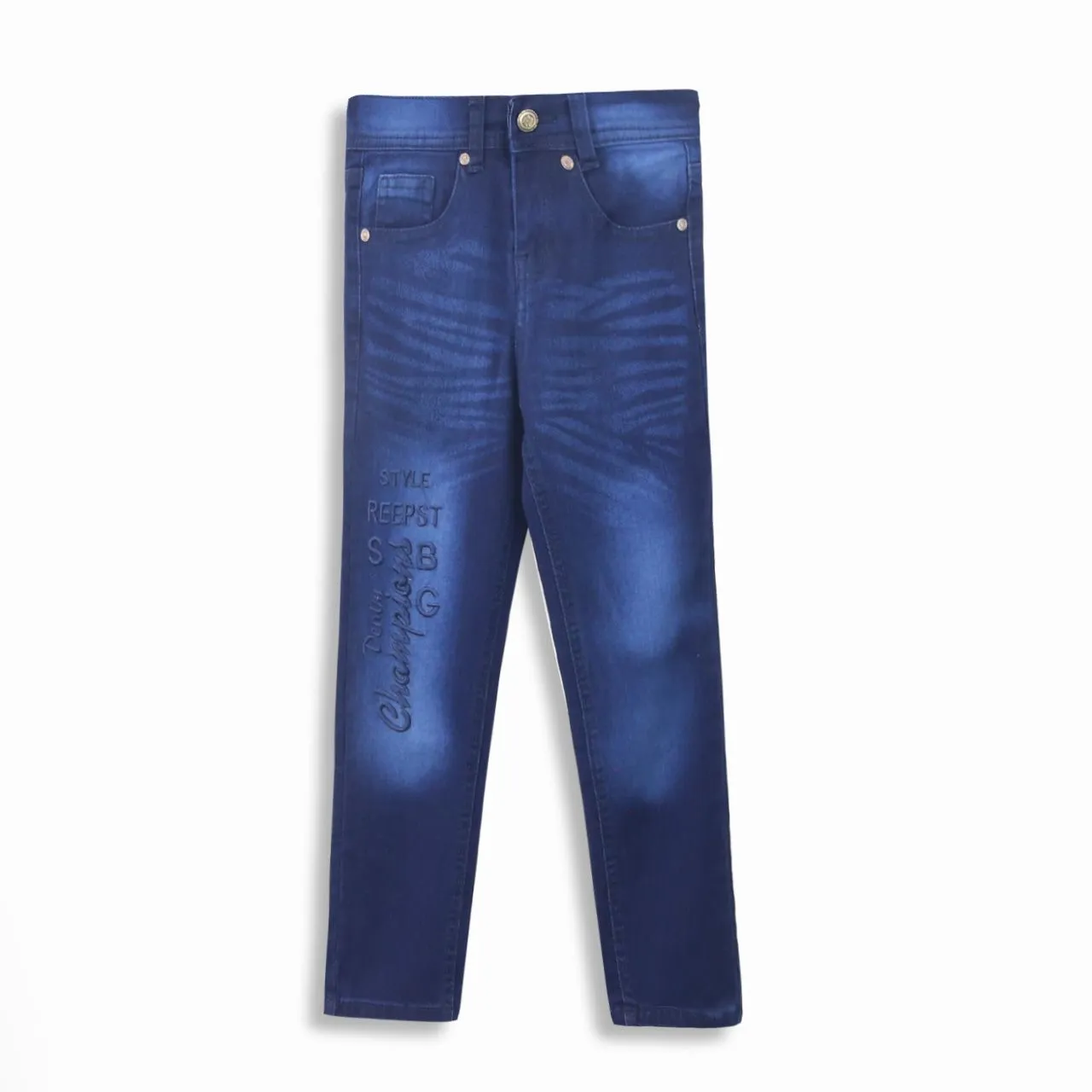 Boy Slim Fit Stone Wash Blue Jeans