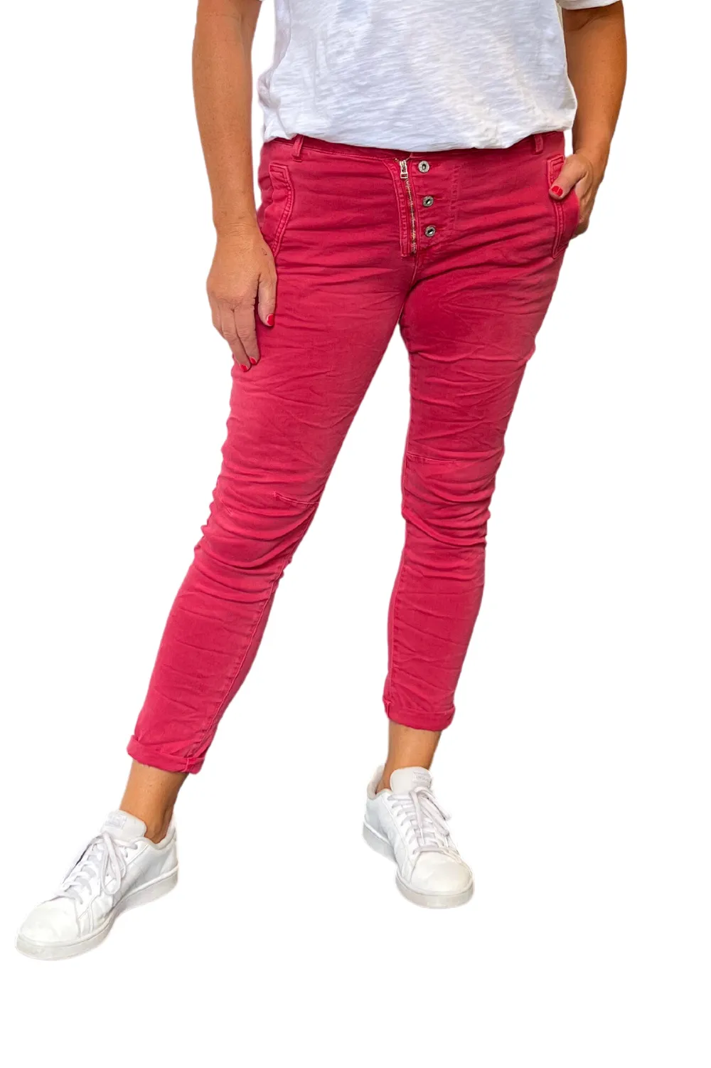 Button Fly Italian Jean | Rose Berry