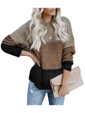 Casual Winter Fall Long Sleeve Drop Shoulder Sweater Pullover