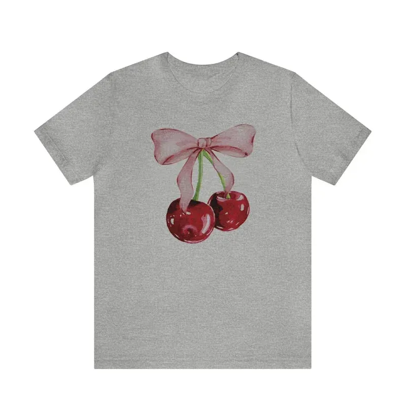 Cherry Bow Stylish Print Graphic Tee