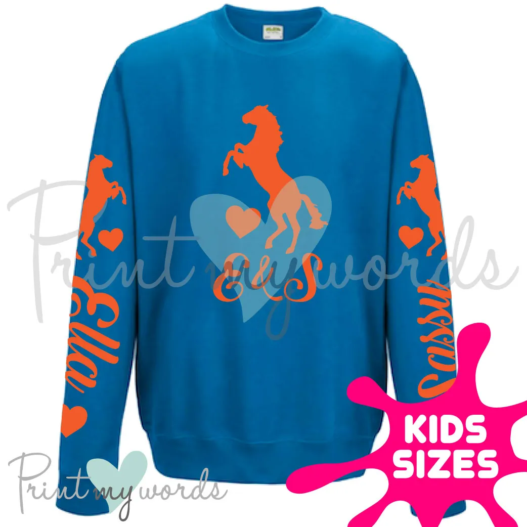 Children's Personalised XC Cross Country Equestrian Sweatshirt - Rearing Design