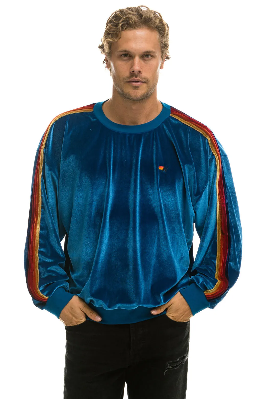 CLASSIC VELVET RELAXED SWEATSHIRT - VINTAGE BLUE