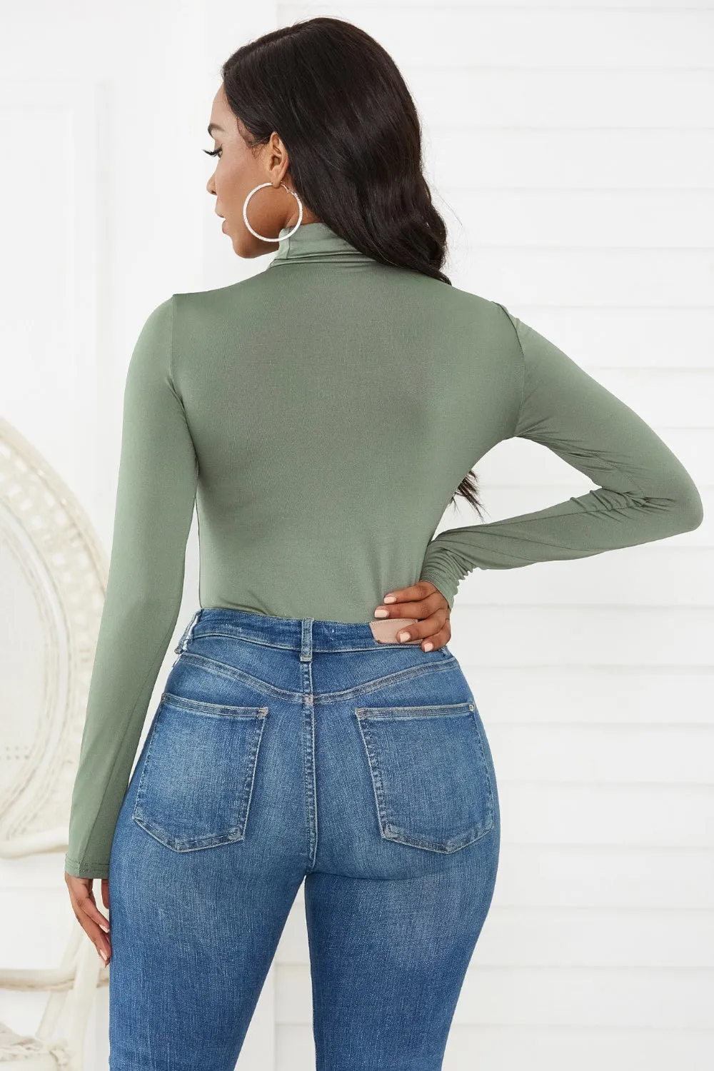 Classy Turtleneck Long Sleeve Bodysuit