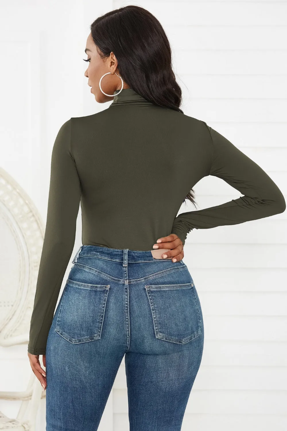 Classy Turtleneck Long Sleeve Bodysuit