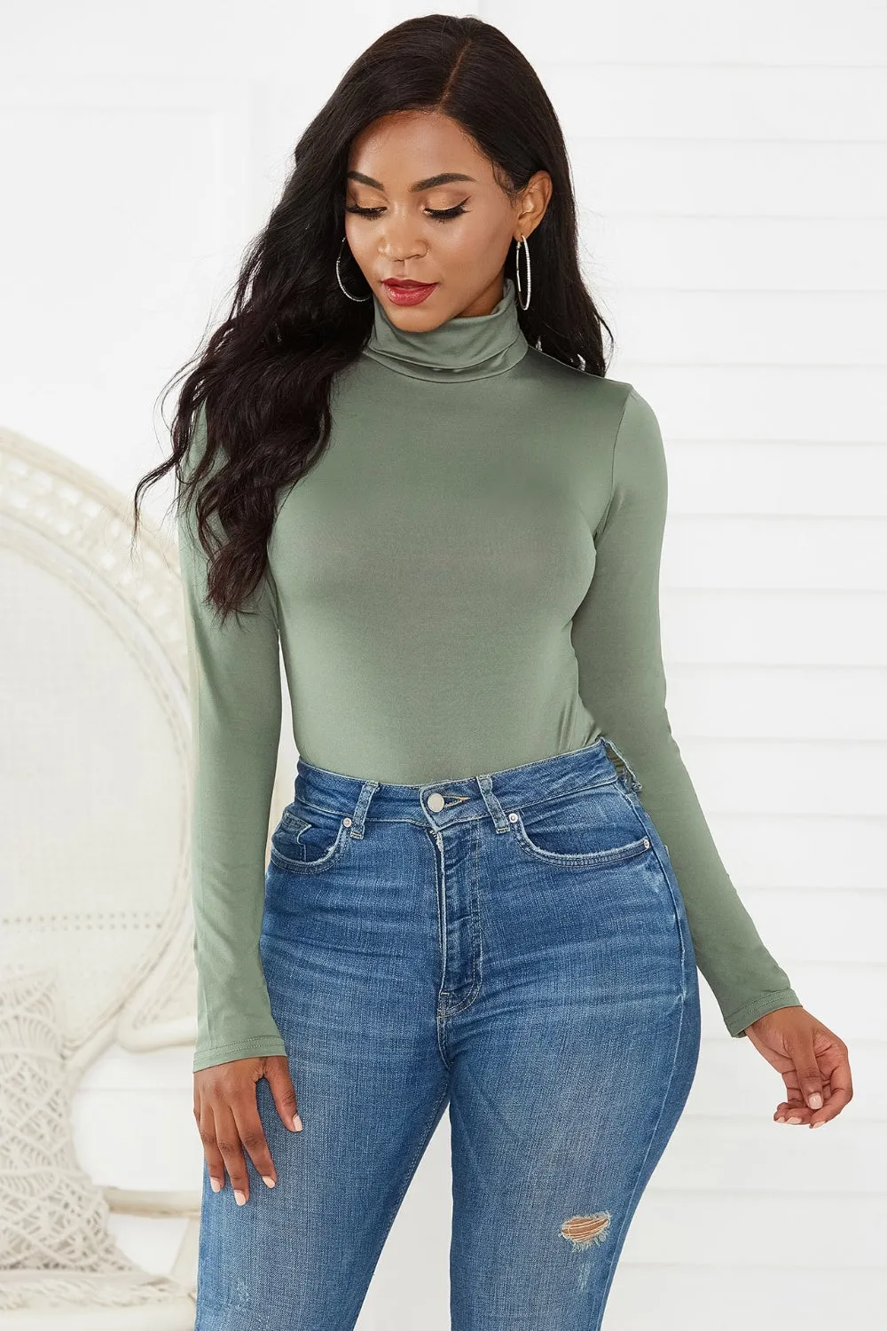 Classy Turtleneck Long Sleeve Bodysuit