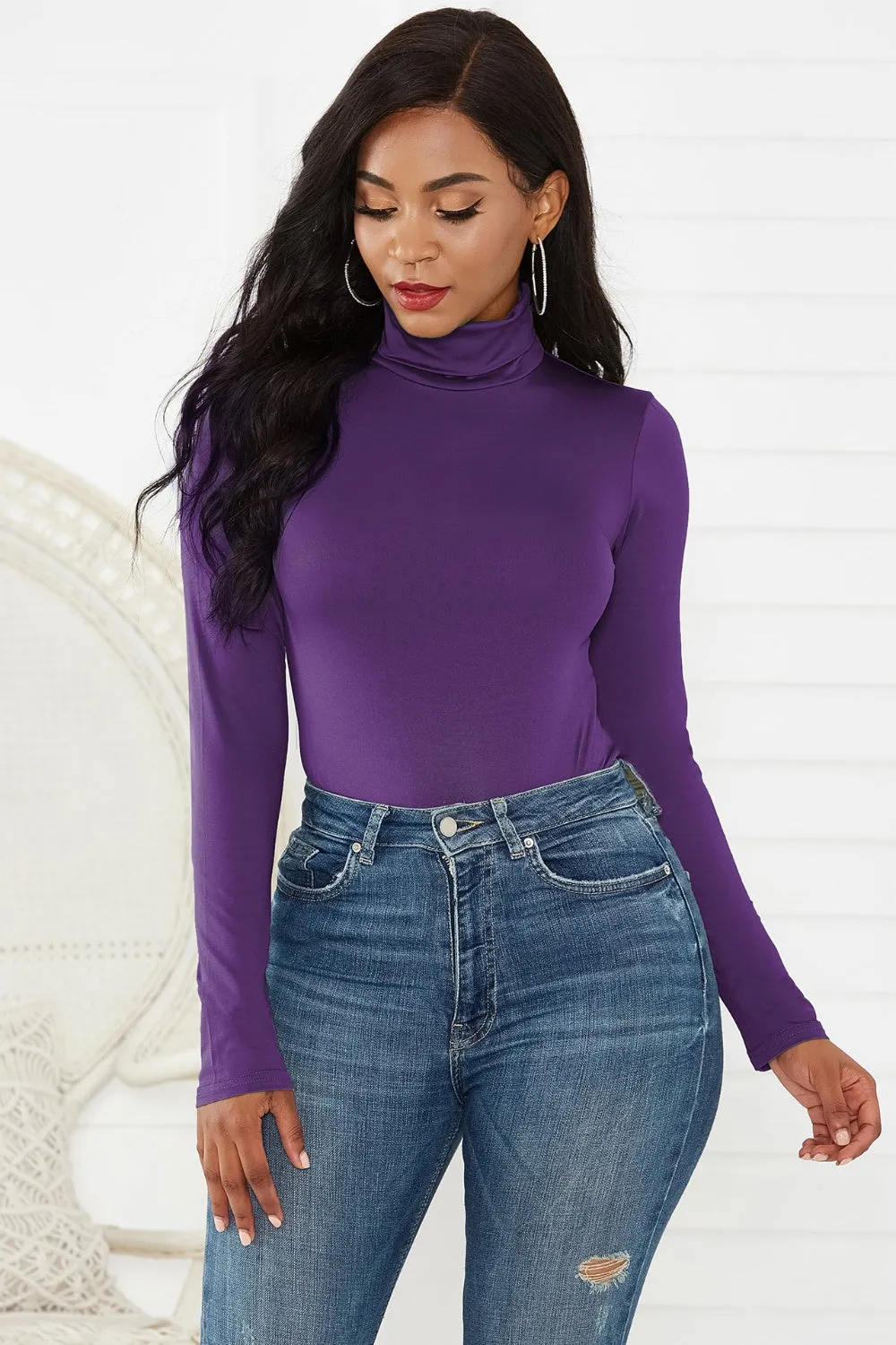 Classy Turtleneck Long Sleeve Bodysuit