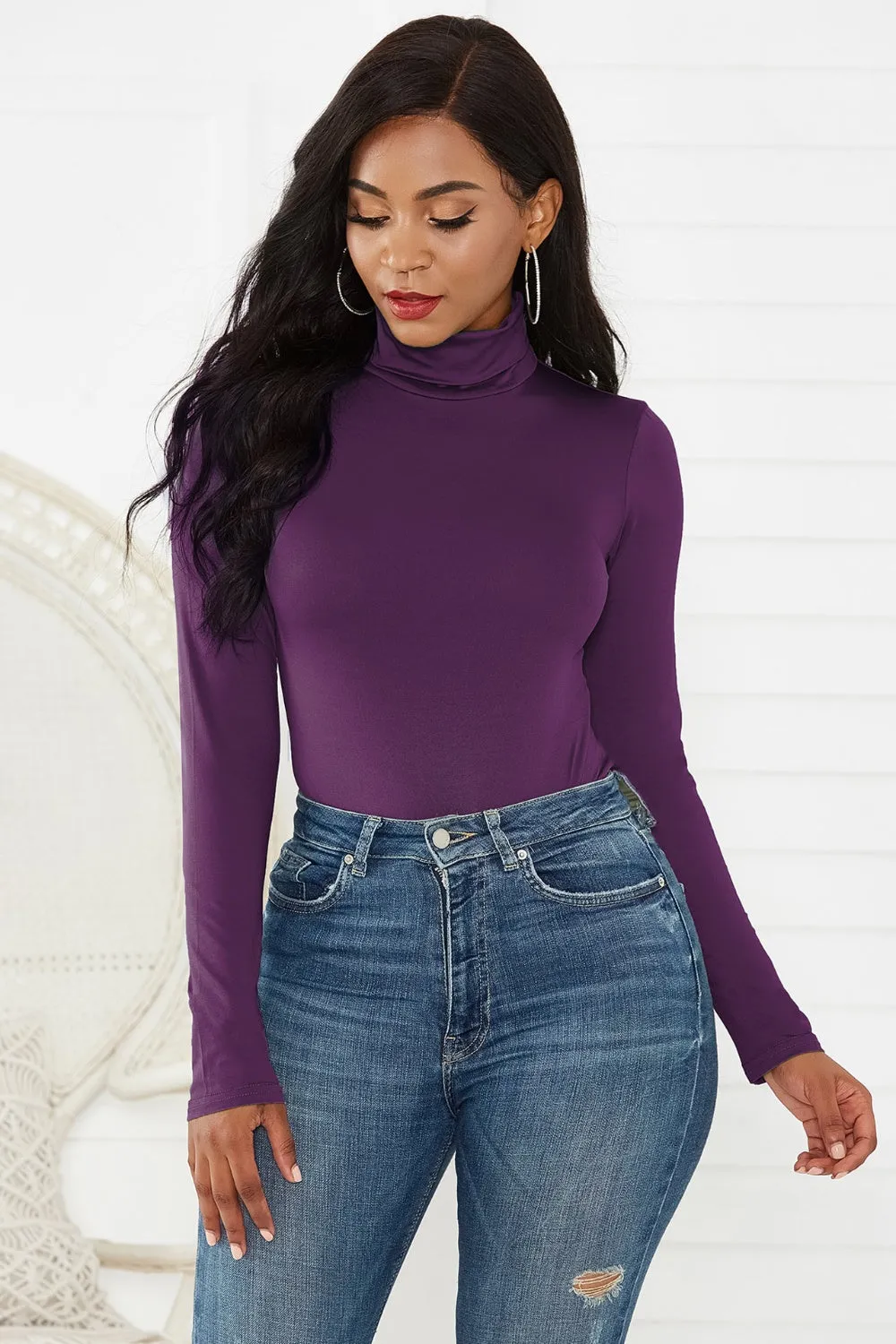 Classy Turtleneck Long Sleeve Bodysuit