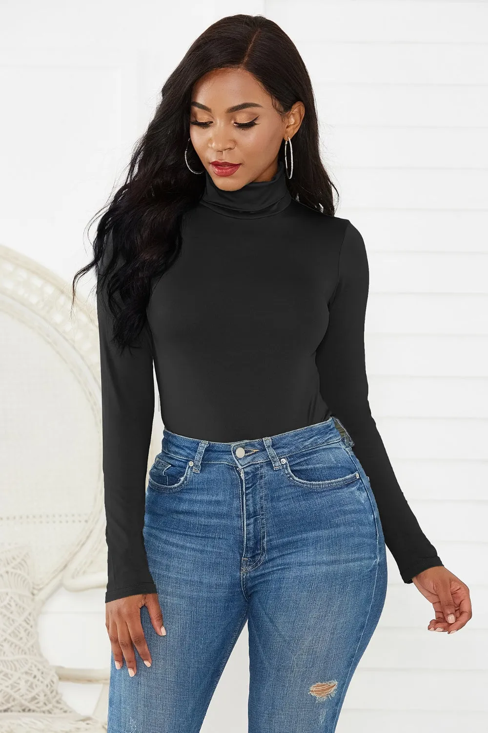 Classy Turtleneck Long Sleeve Bodysuit