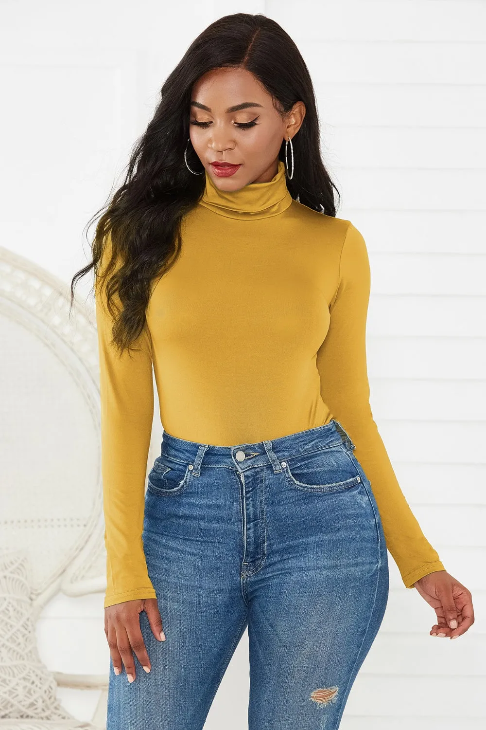 Classy Turtleneck Long Sleeve Bodysuit