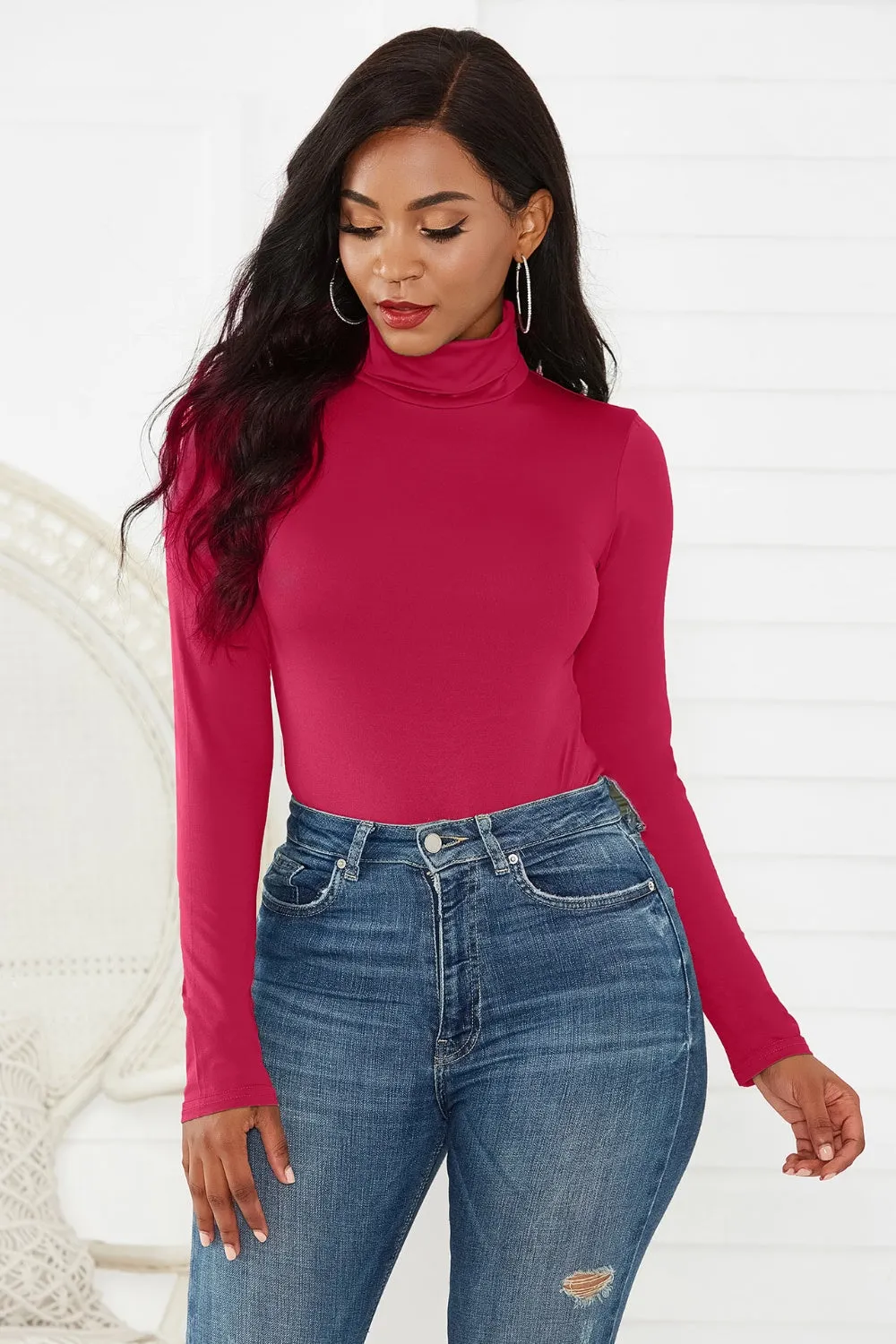 Classy Turtleneck Long Sleeve Bodysuit