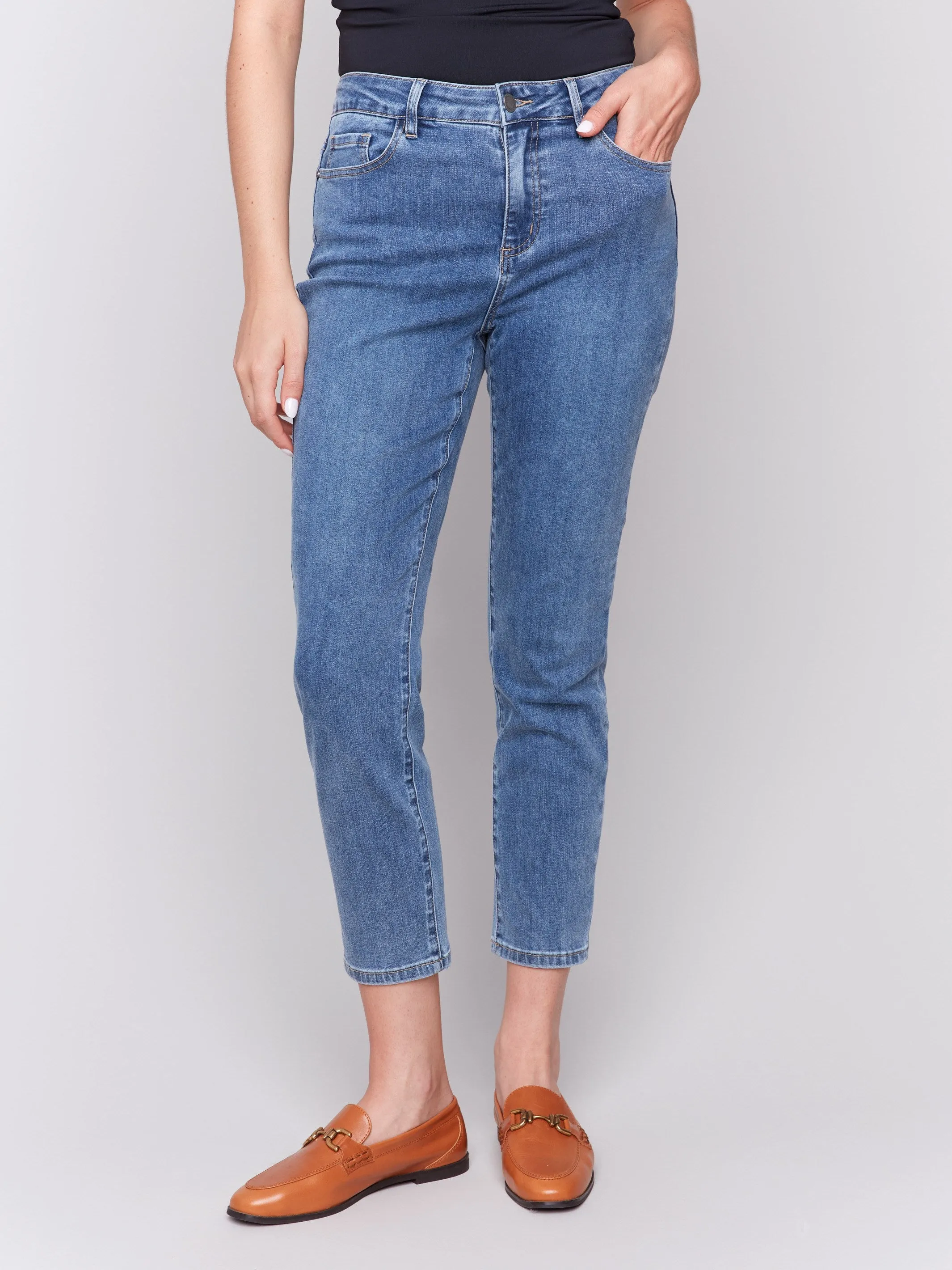 Claudia Slim Leg Jeans - Medium Blue