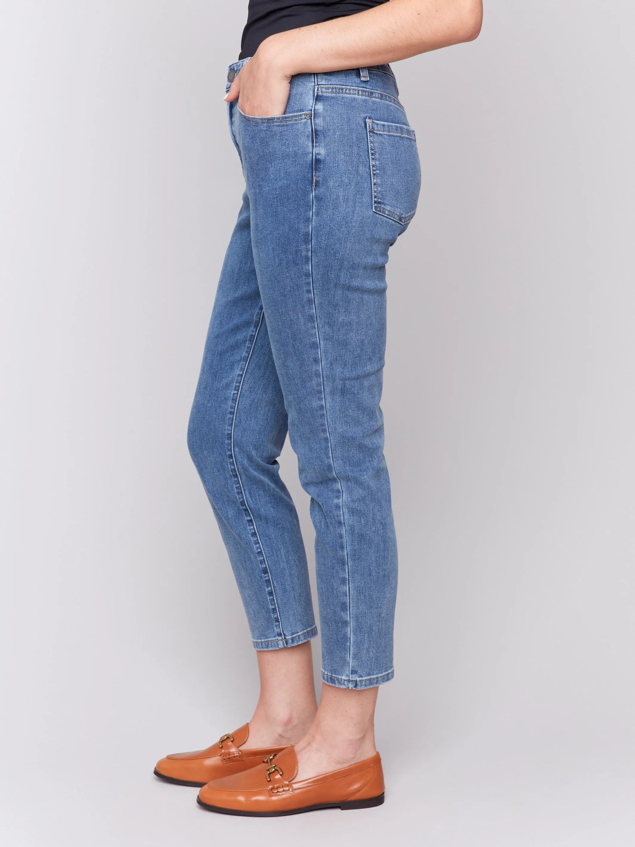 Claudia Slim Leg Jeans - Medium Blue