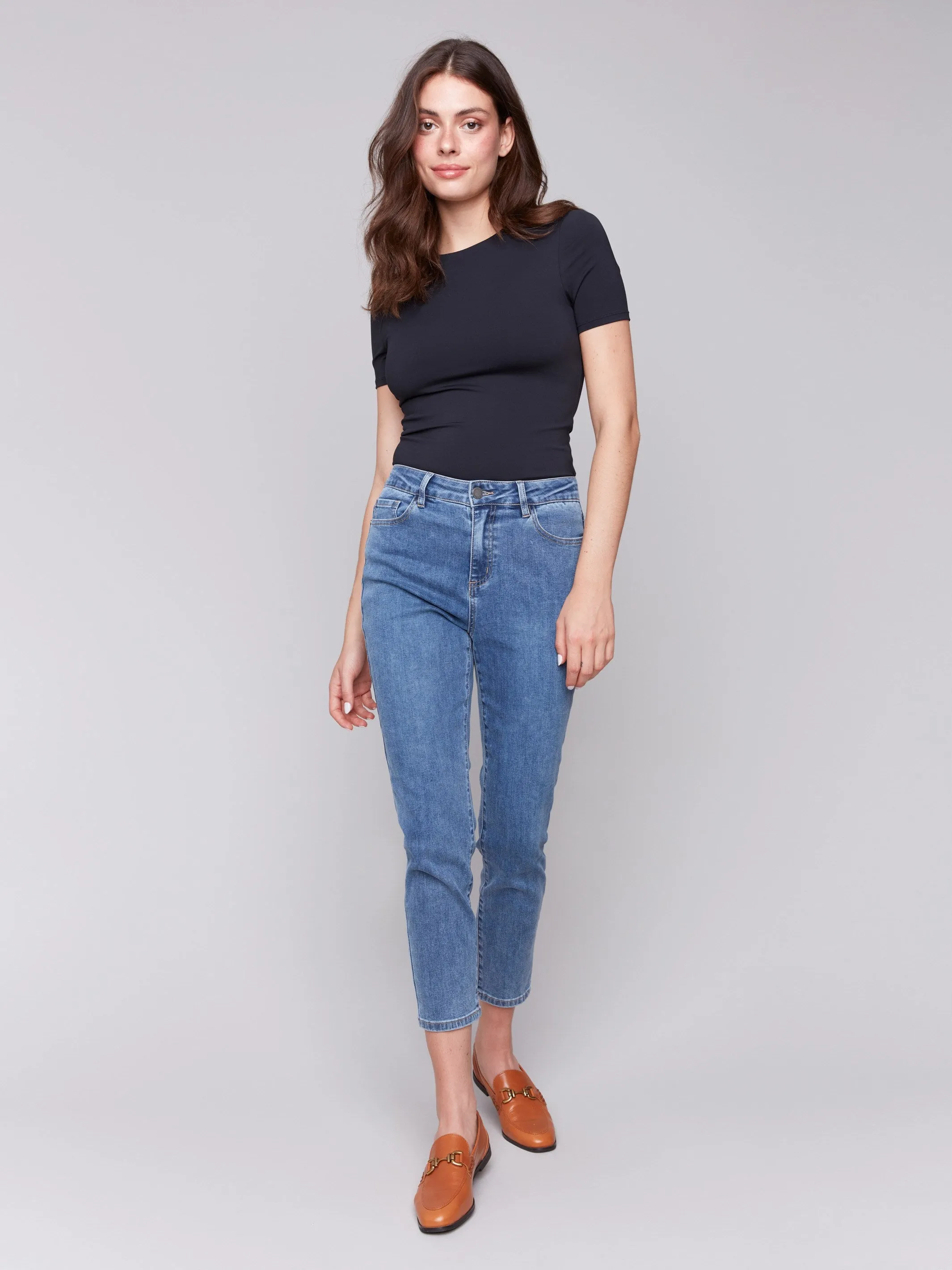 Claudia Slim Leg Jeans - Medium Blue