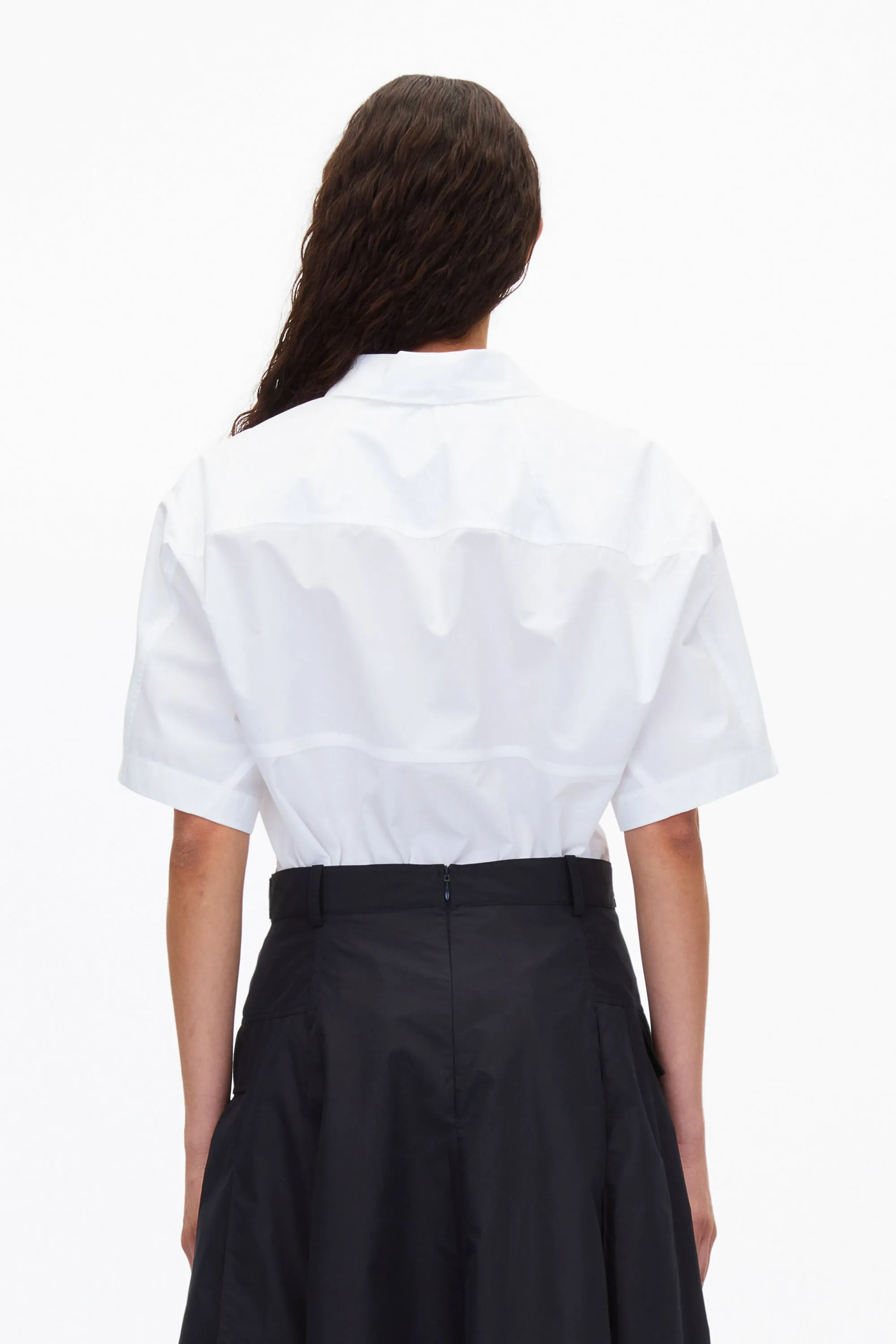 Cocoon Roll Collar Poplin Top