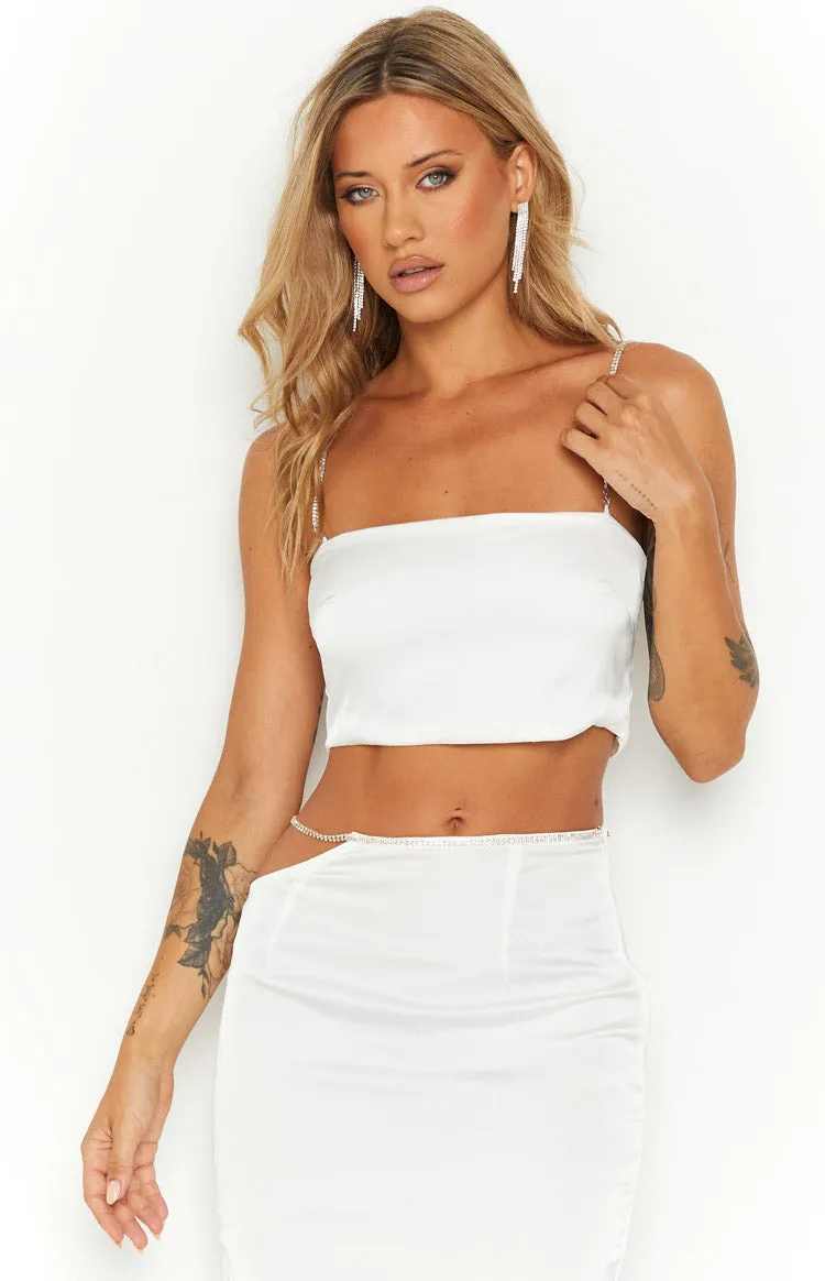 Confetti White Crop Top