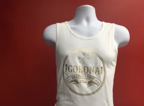 Corona Barbershop Plus Tank White & Gold