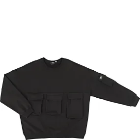 Dr Denim Men's Black Utility Pocket Crew Neck Sweat