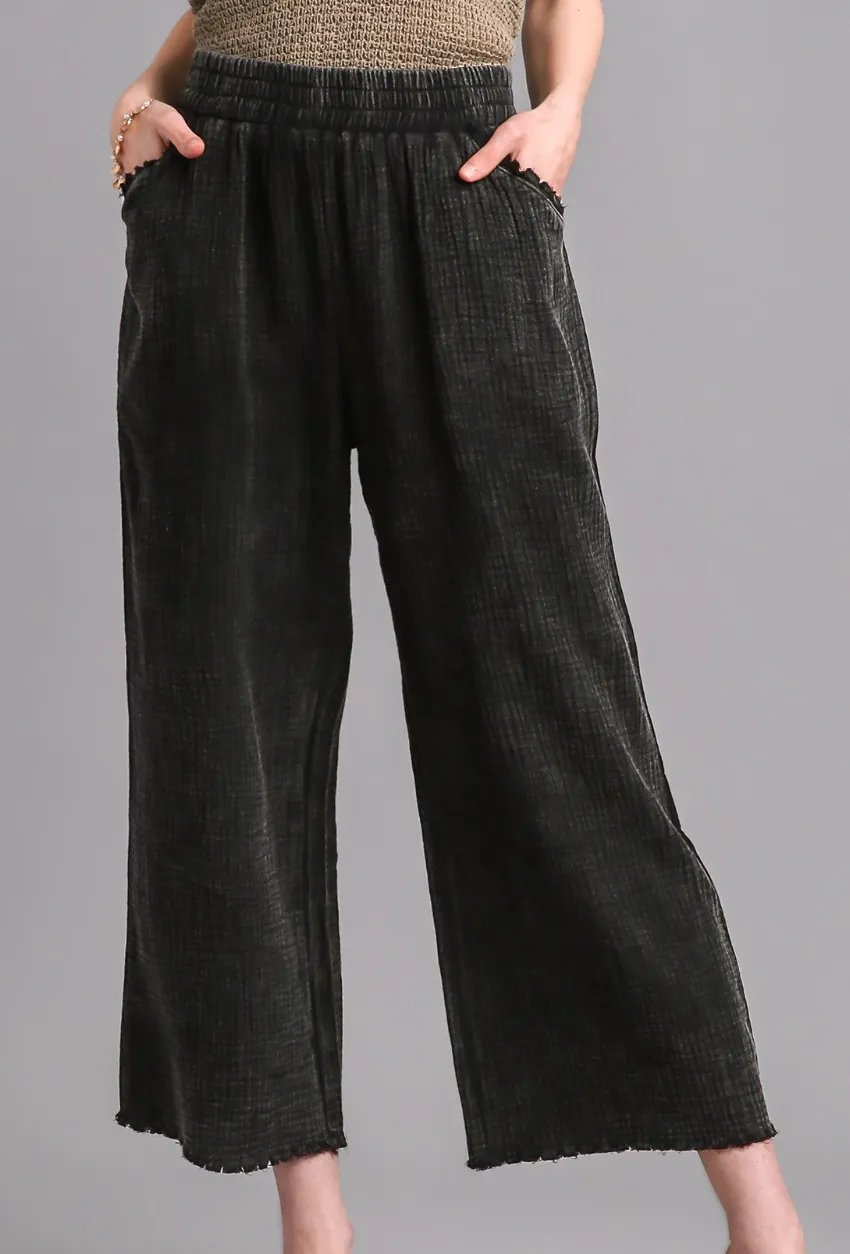 Easy Street Frayed  Mineral Wash Ash Pant