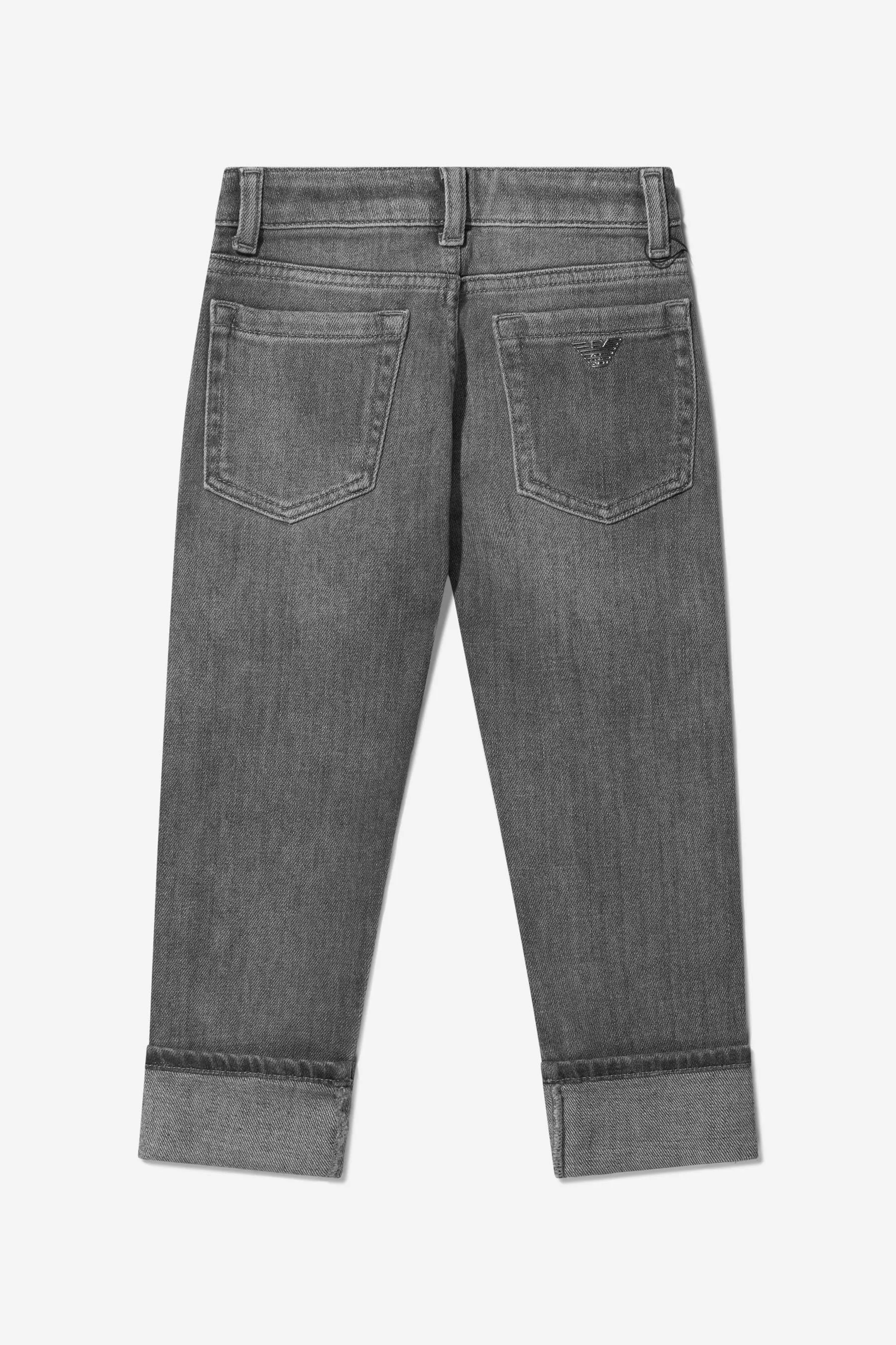 Emporio Armani Boys Cotton Denim Turn Up Jeans