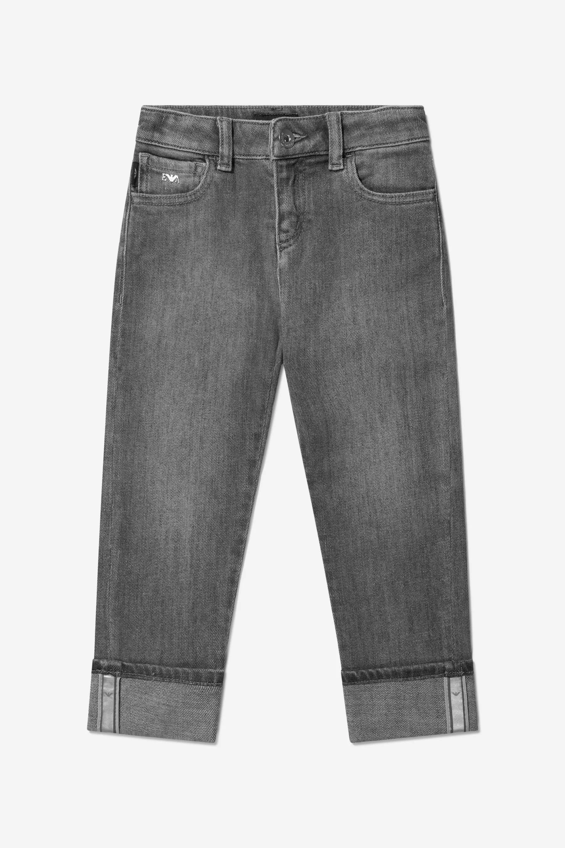 Emporio Armani Boys Cotton Denim Turn Up Jeans