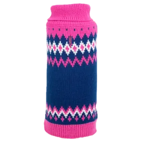 Fairisle Knit Sweater | Pink & Navy