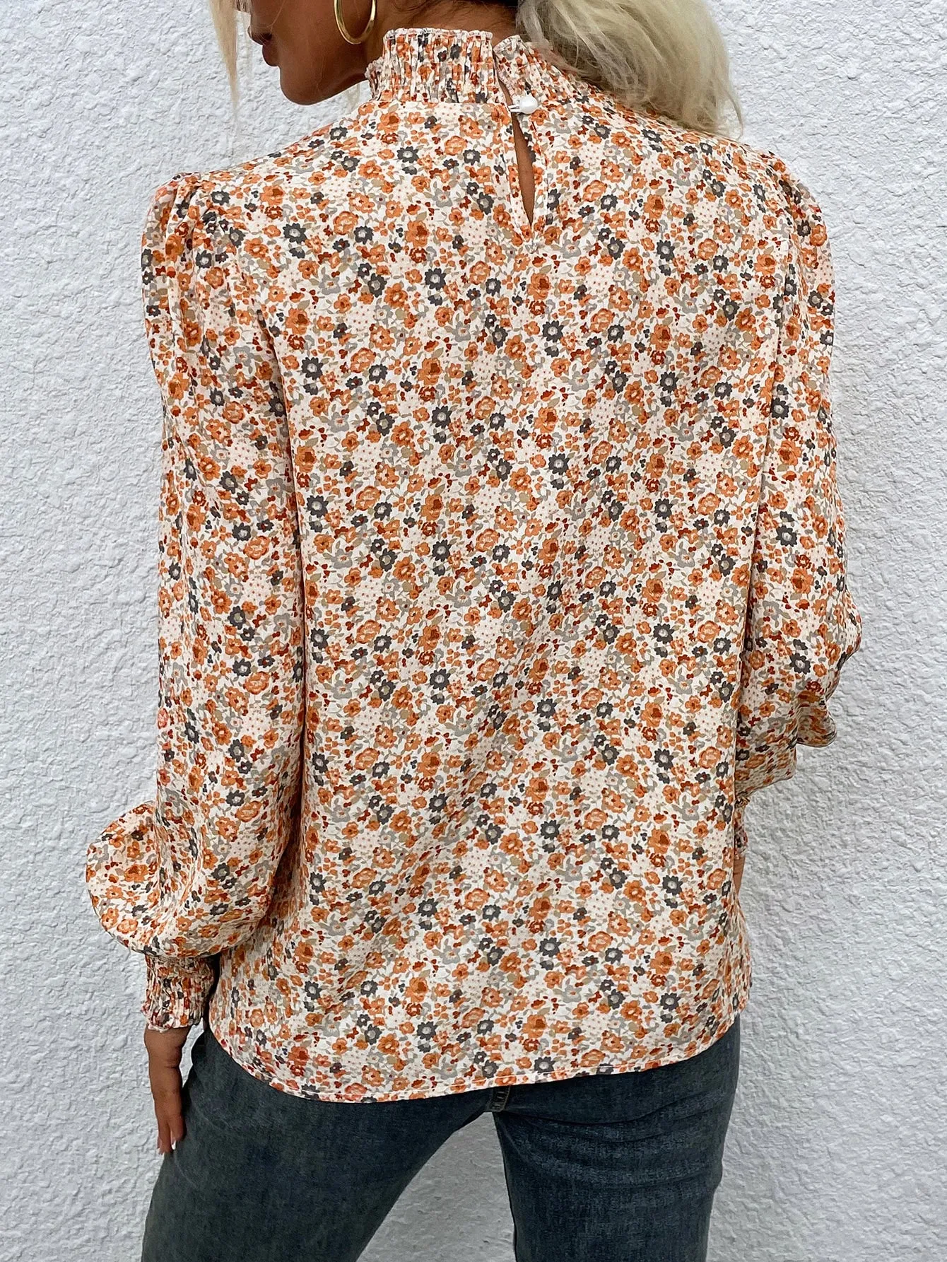 Floral Shirred Blouse