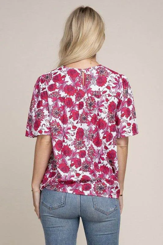 Flutter Sleeve Floral Top