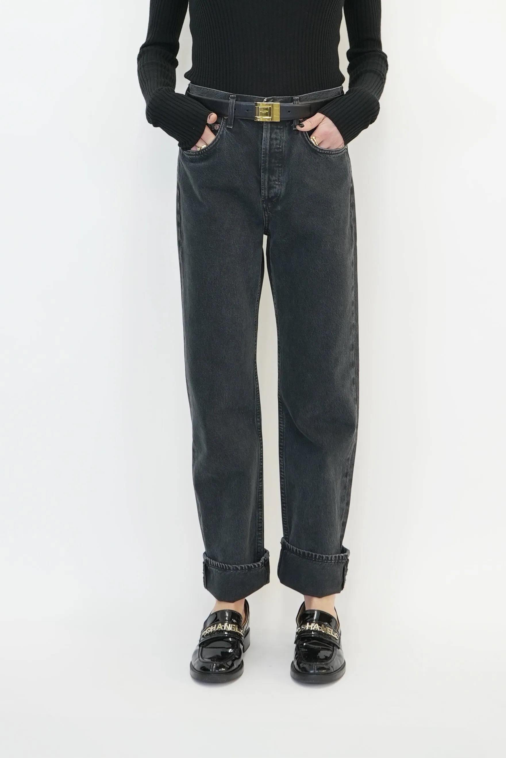 FRAN EASY STRAIGHT JEANS IN BLACK TEA