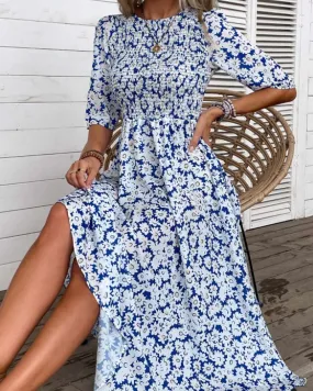 Fresh floral slim fit dress