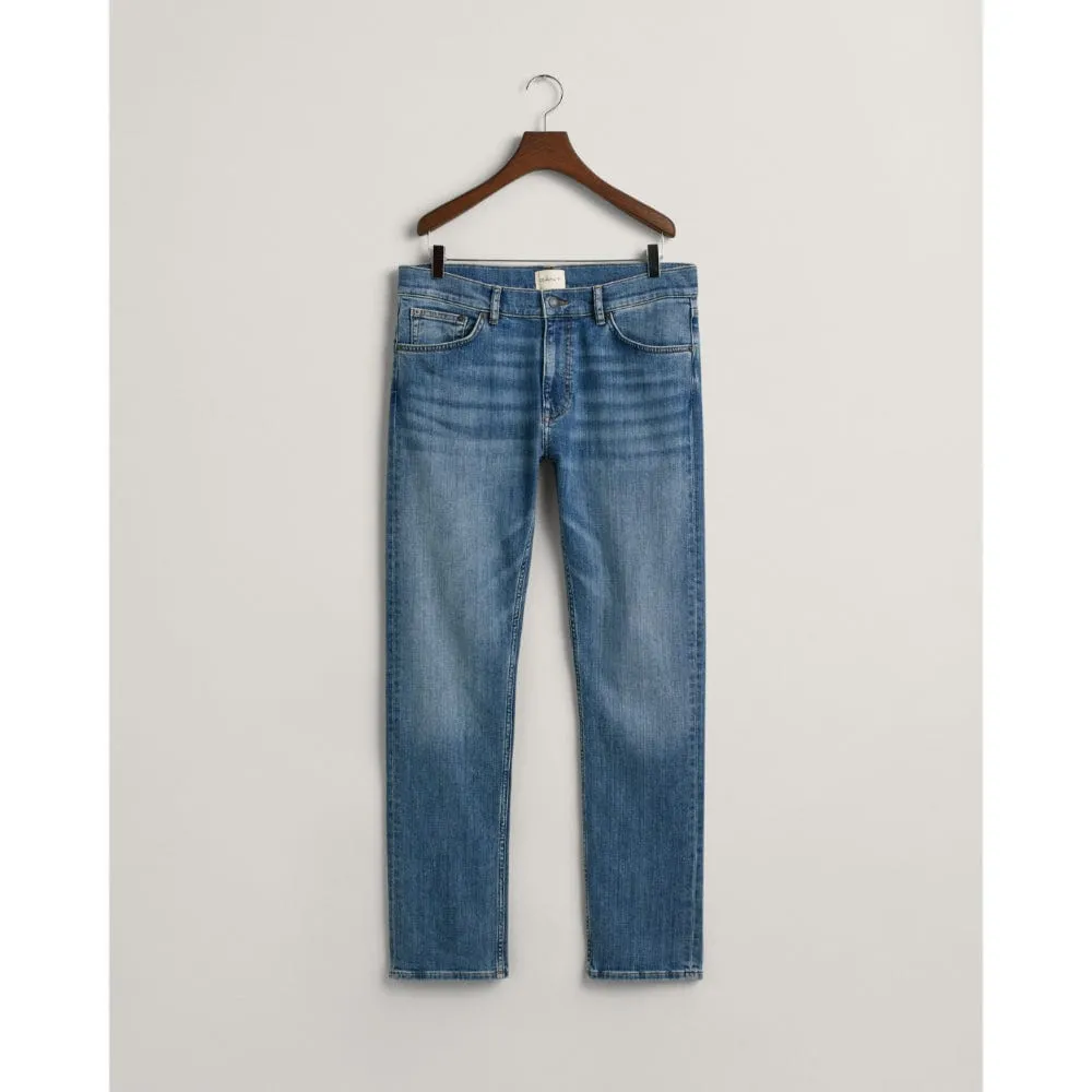 GANT Regular Fit Jeans in Med Blue Worn In