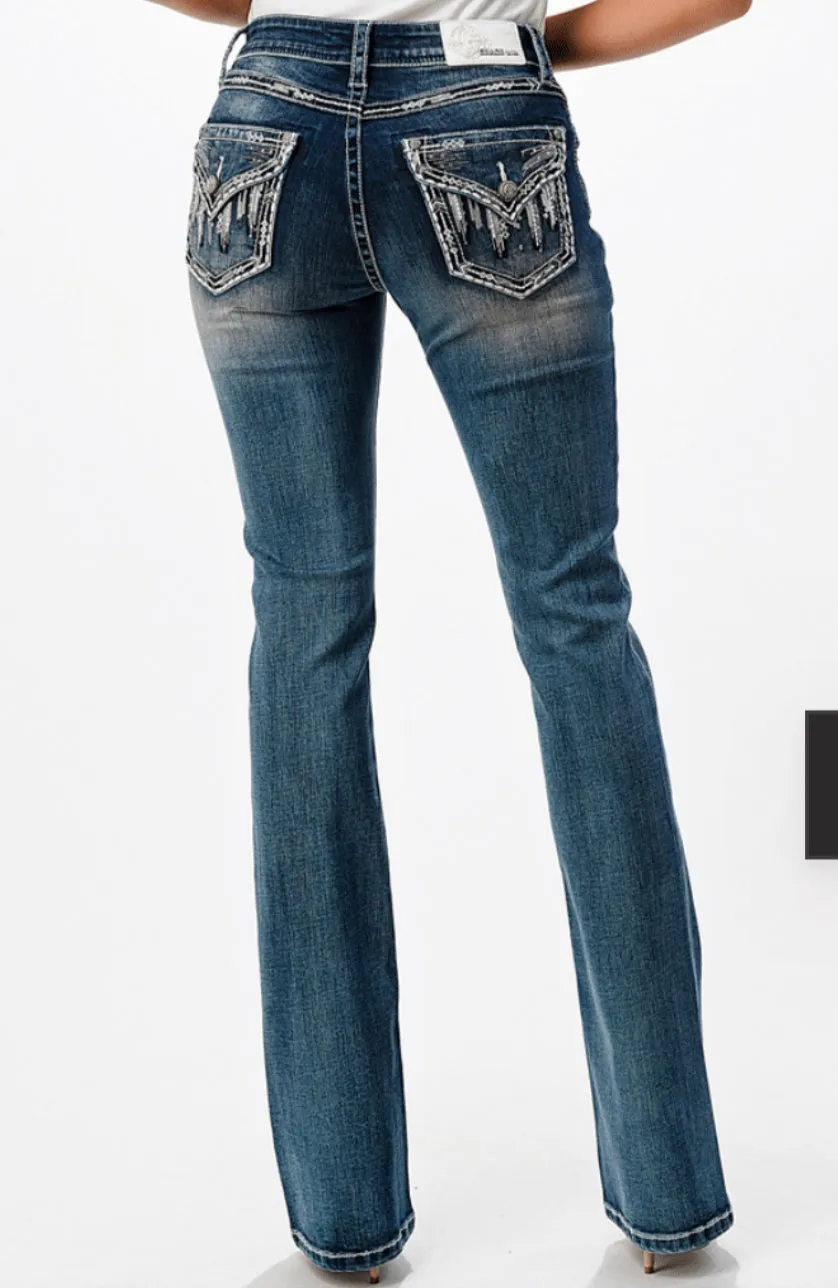 Grace in LA Easy Fit Shimmering Bootcut Jean