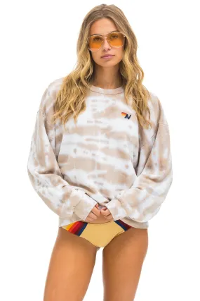 HAND DYED RELAXED CREW SWEATSHIRT - TIE DYE SAND