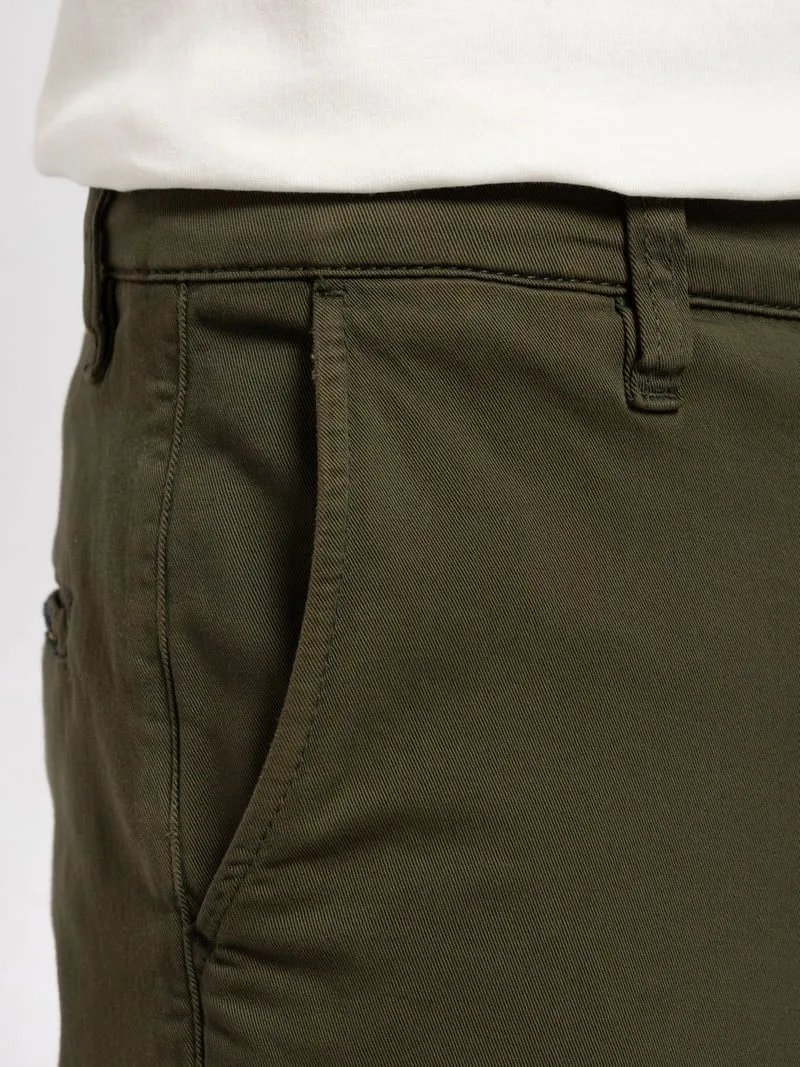 ID24563-Nudie Olive Easy Alvin Cotton Trouser