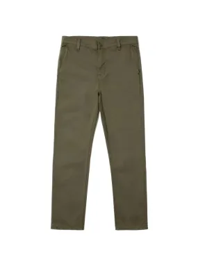 ID24563-Nudie Olive Easy Alvin Cotton Trouser