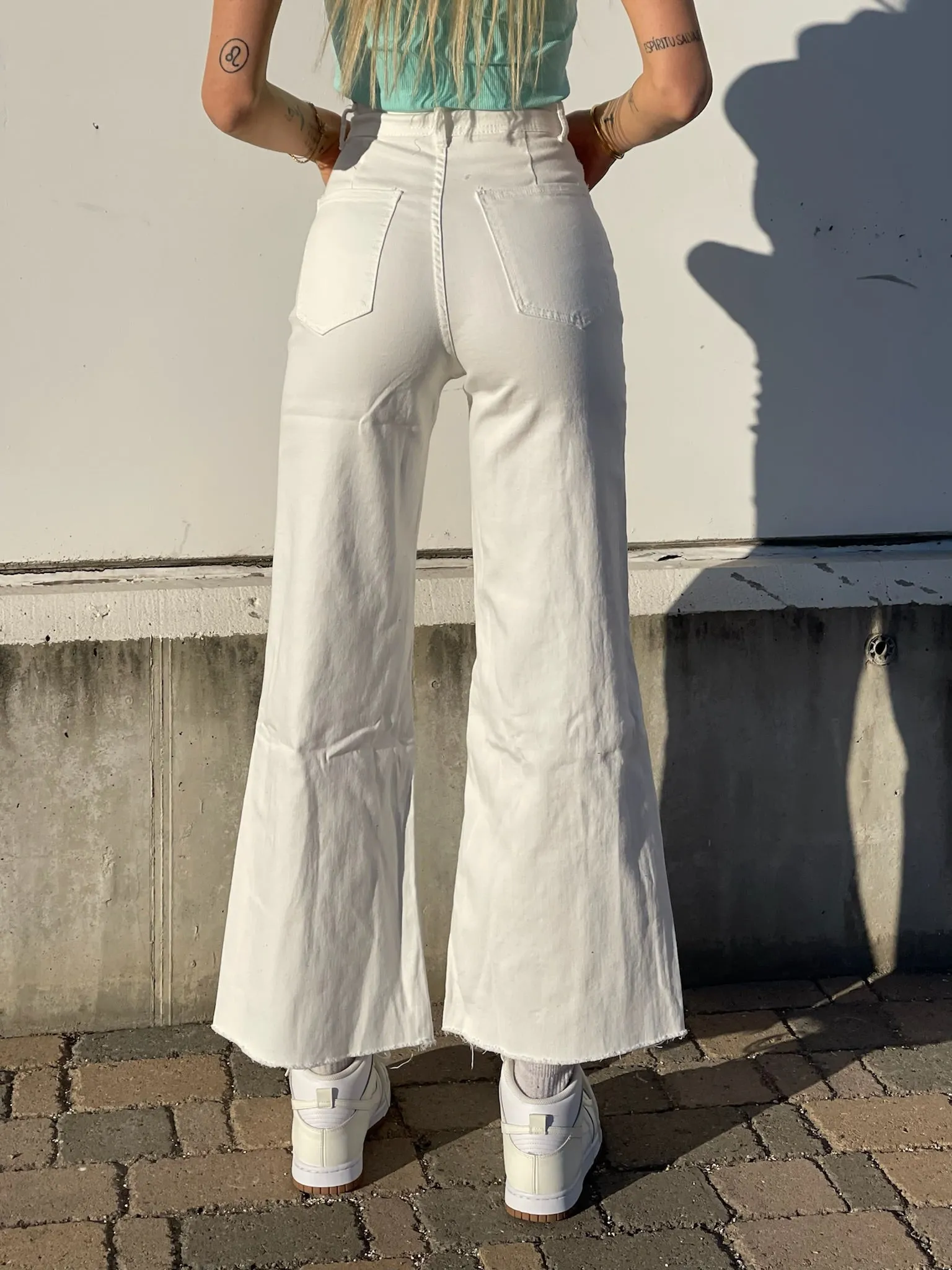 Jeans wide leg easy bianco