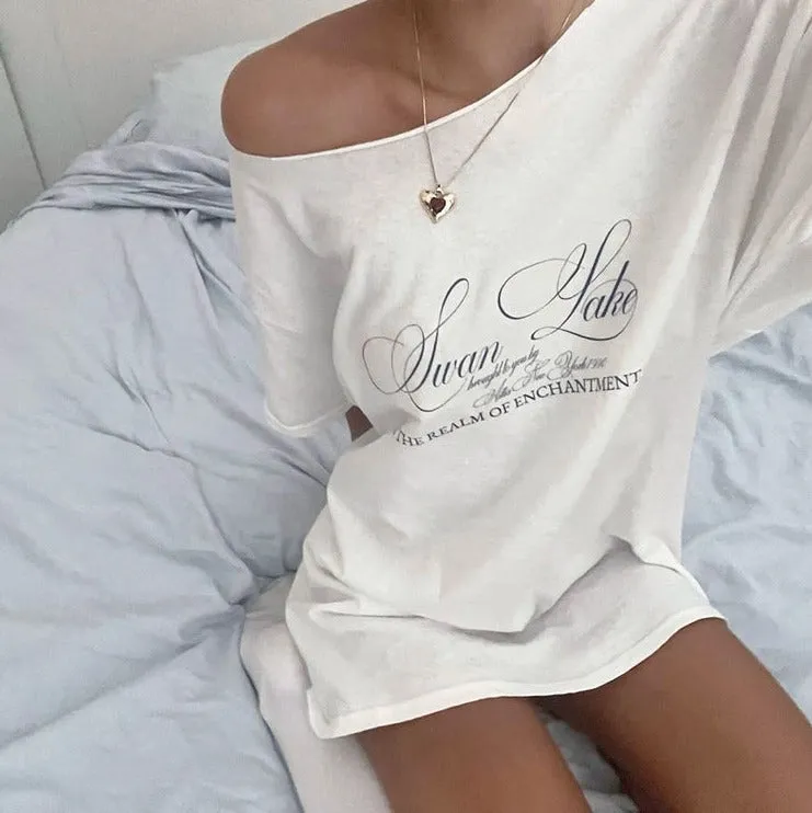 Katie Letter Print Oversize T-Shirt