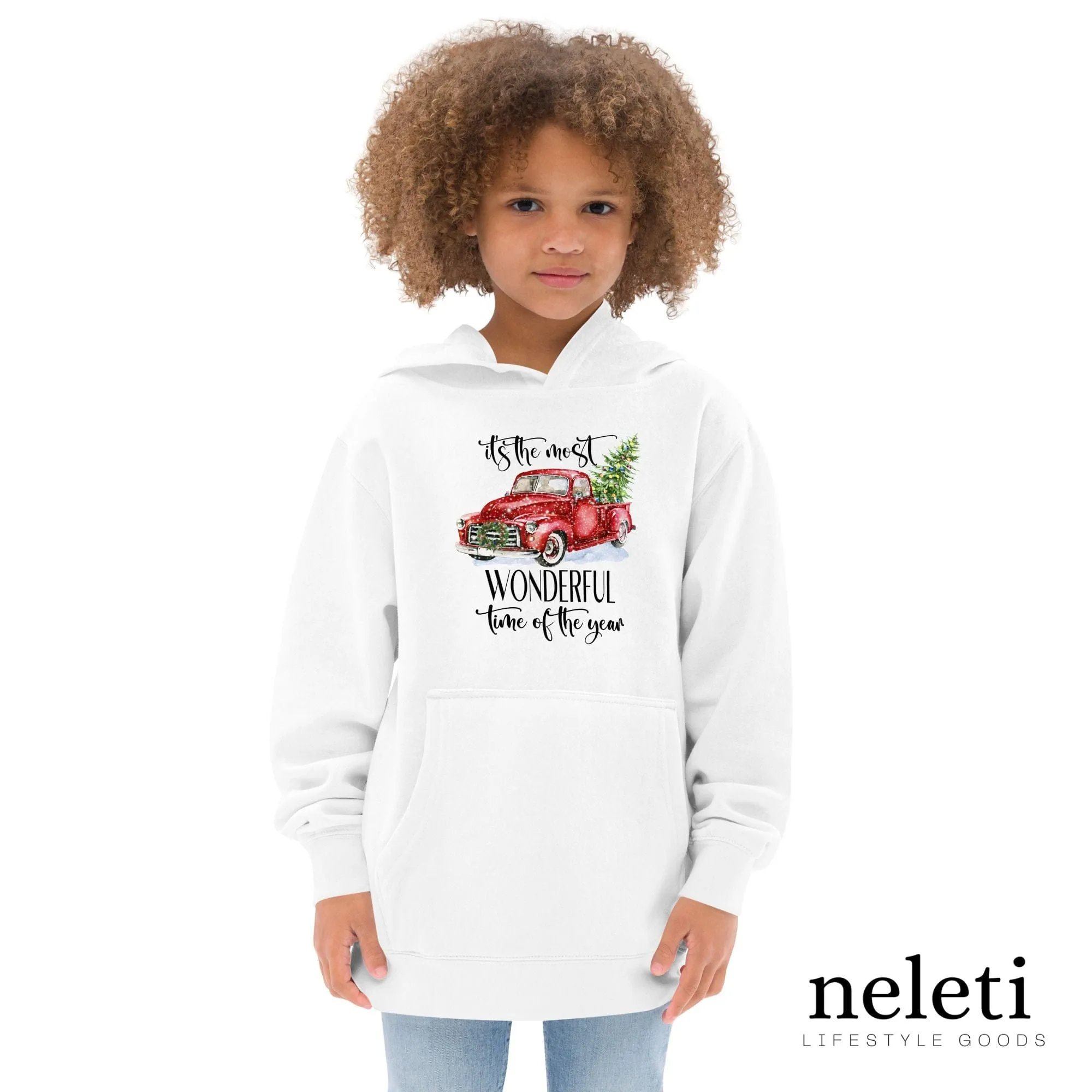 Kids Hoodies with Christmas Truck Print - Exclusive at Neleti.com