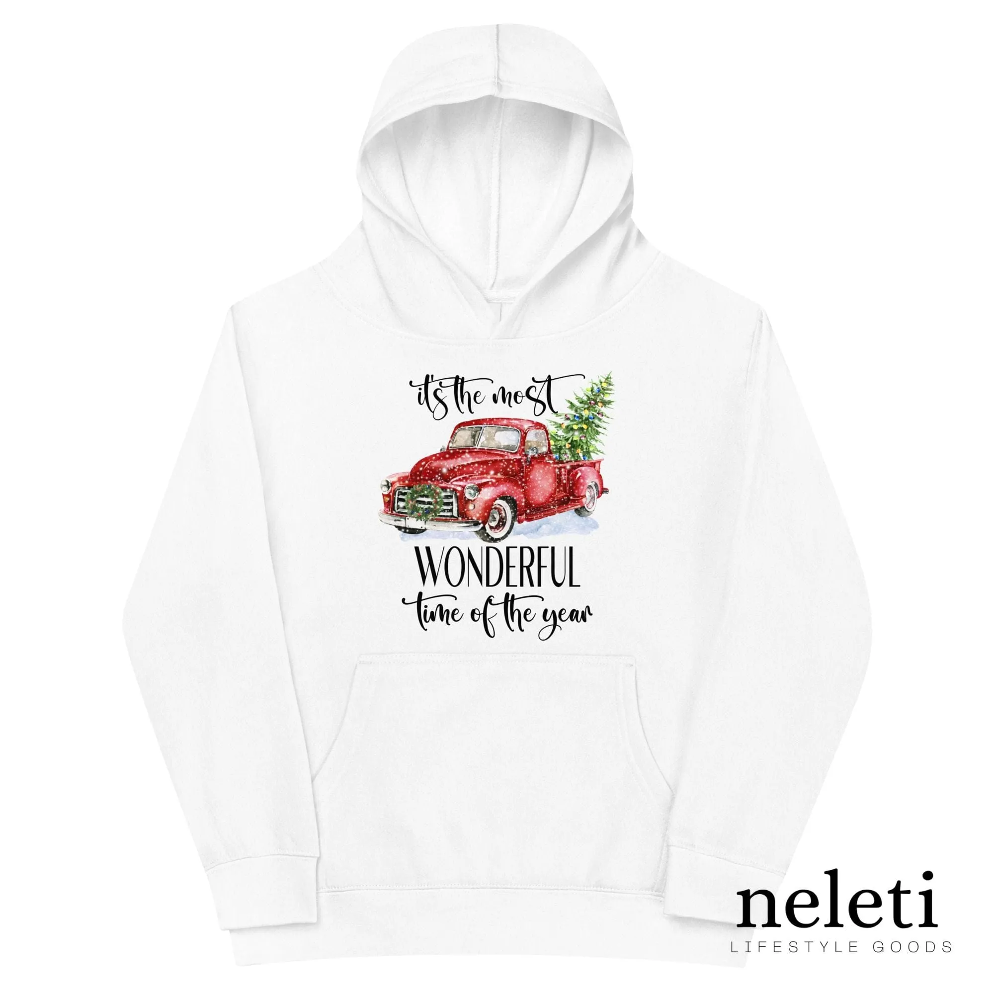 Kids Hoodies with Christmas Truck Print - Exclusive at Neleti.com