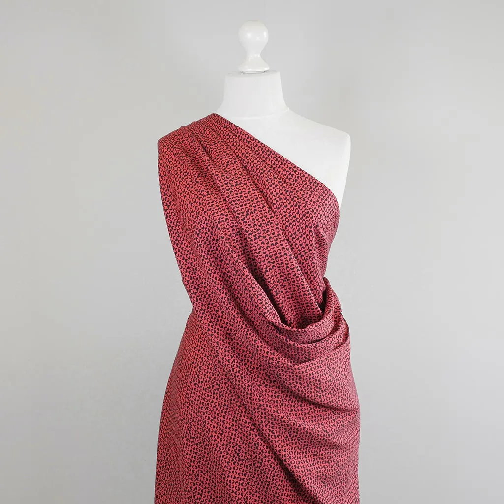 Linz - Jasper Red Ds Viscose Woven Twill Fabric Sample