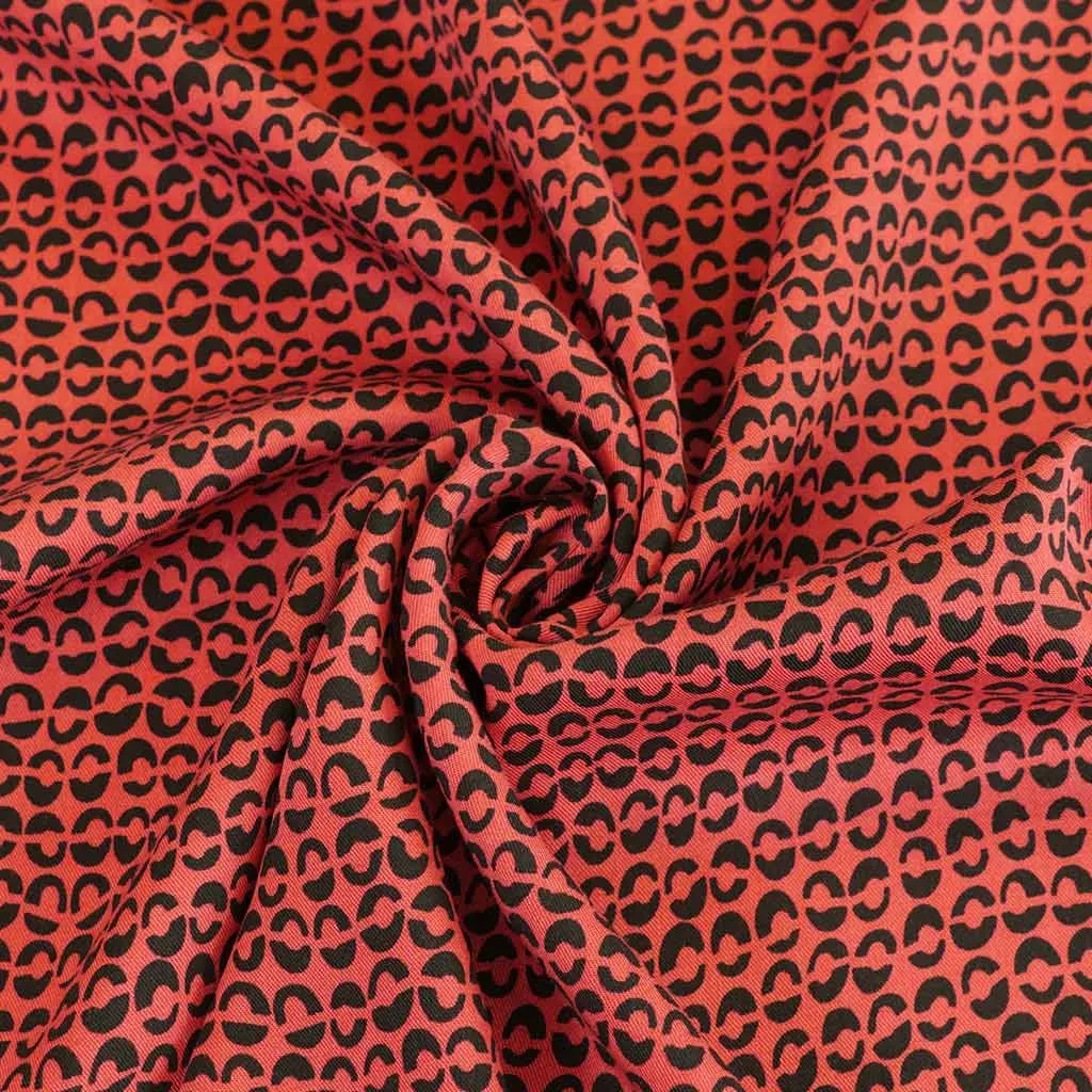 Linz - Jasper Red Ds Viscose Woven Twill Fabric Sample