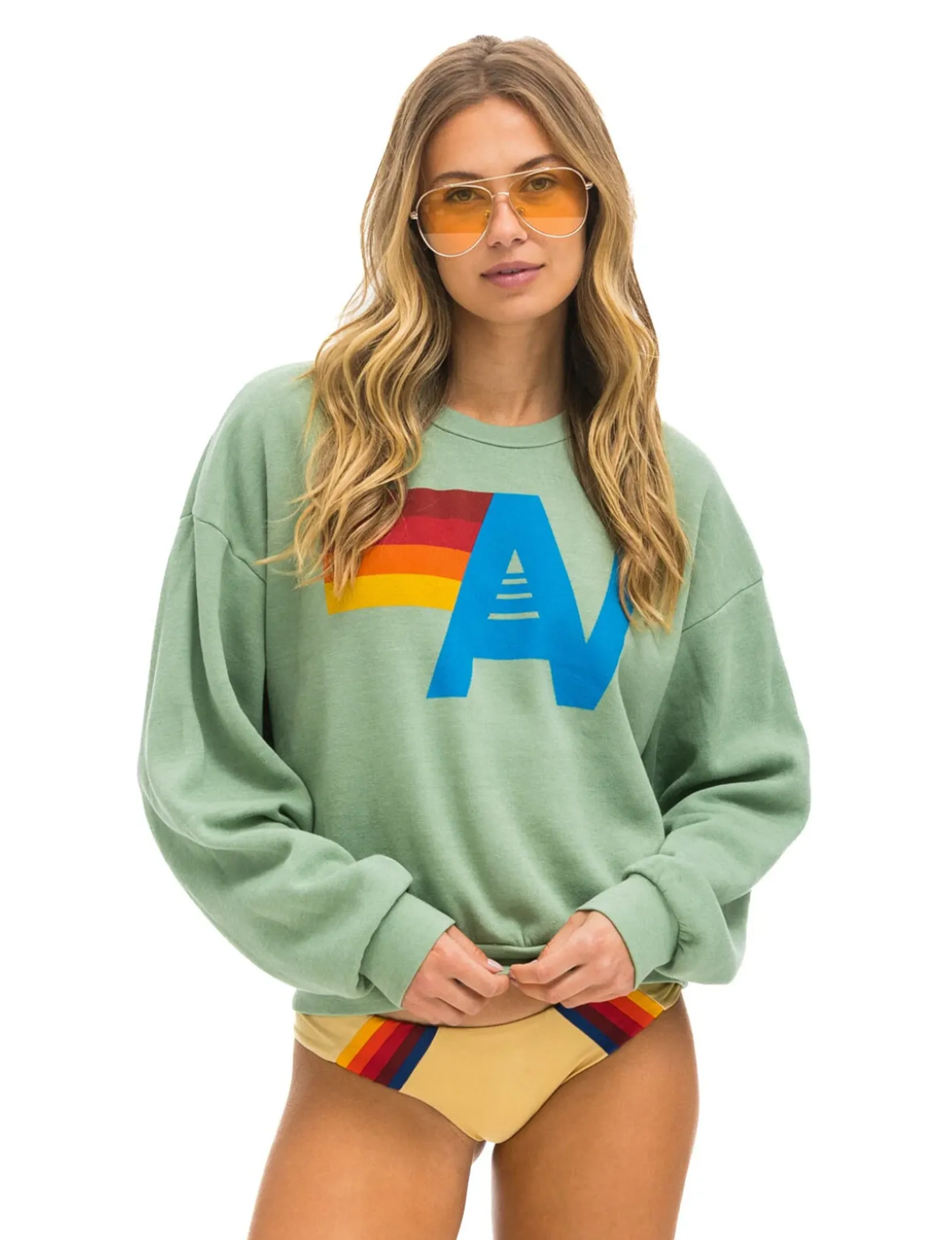 Logo Crew Relaxed Sweatshirt, Sage