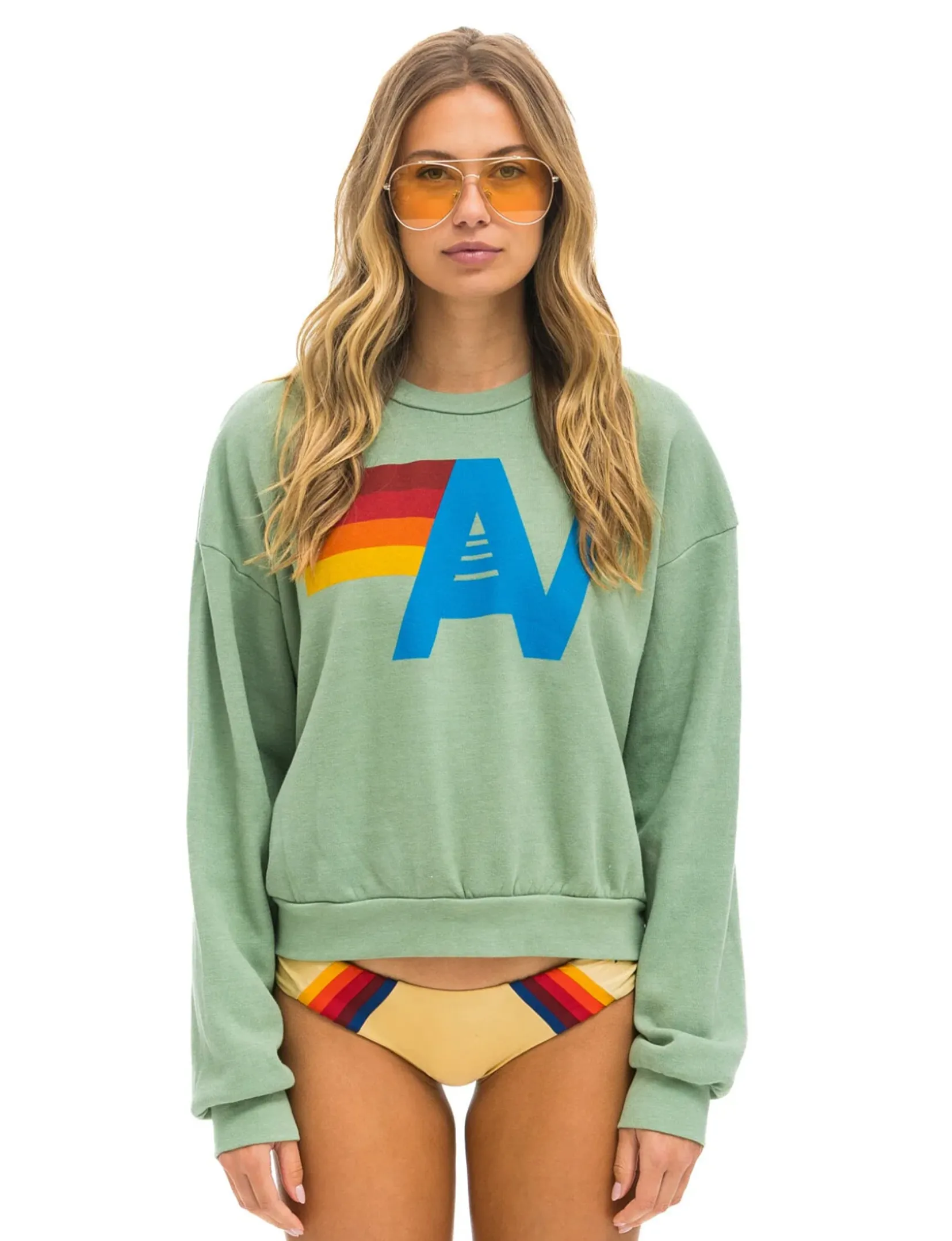 Logo Crew Relaxed Sweatshirt, Sage