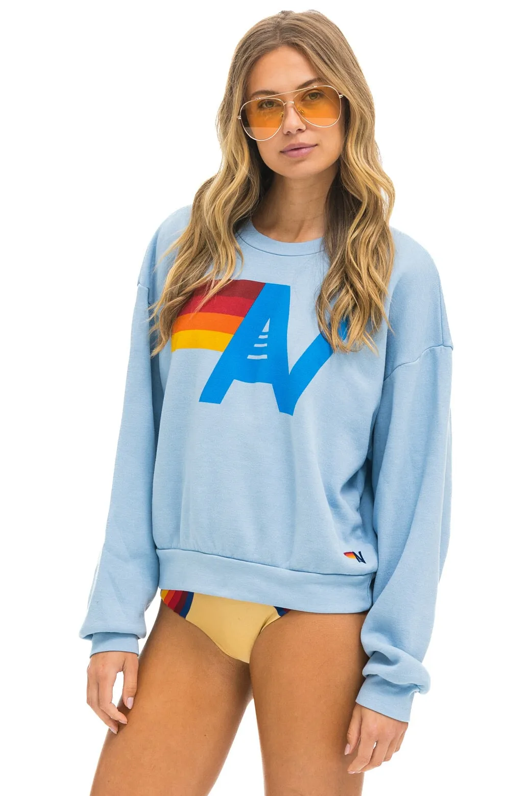 LOGO RELAXED CREW SWEATSHIRT - ICE