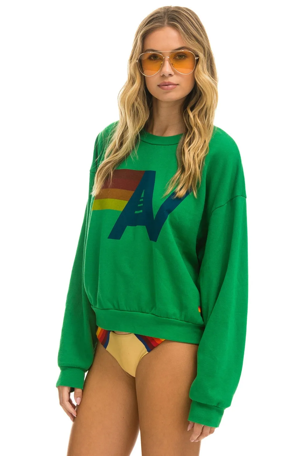 LOGO RELAXED CREW SWEATSHIRT - KELLY GREEN