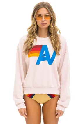 LOGO RELAXED CREW SWEATSHIRT - LIGHT PINK