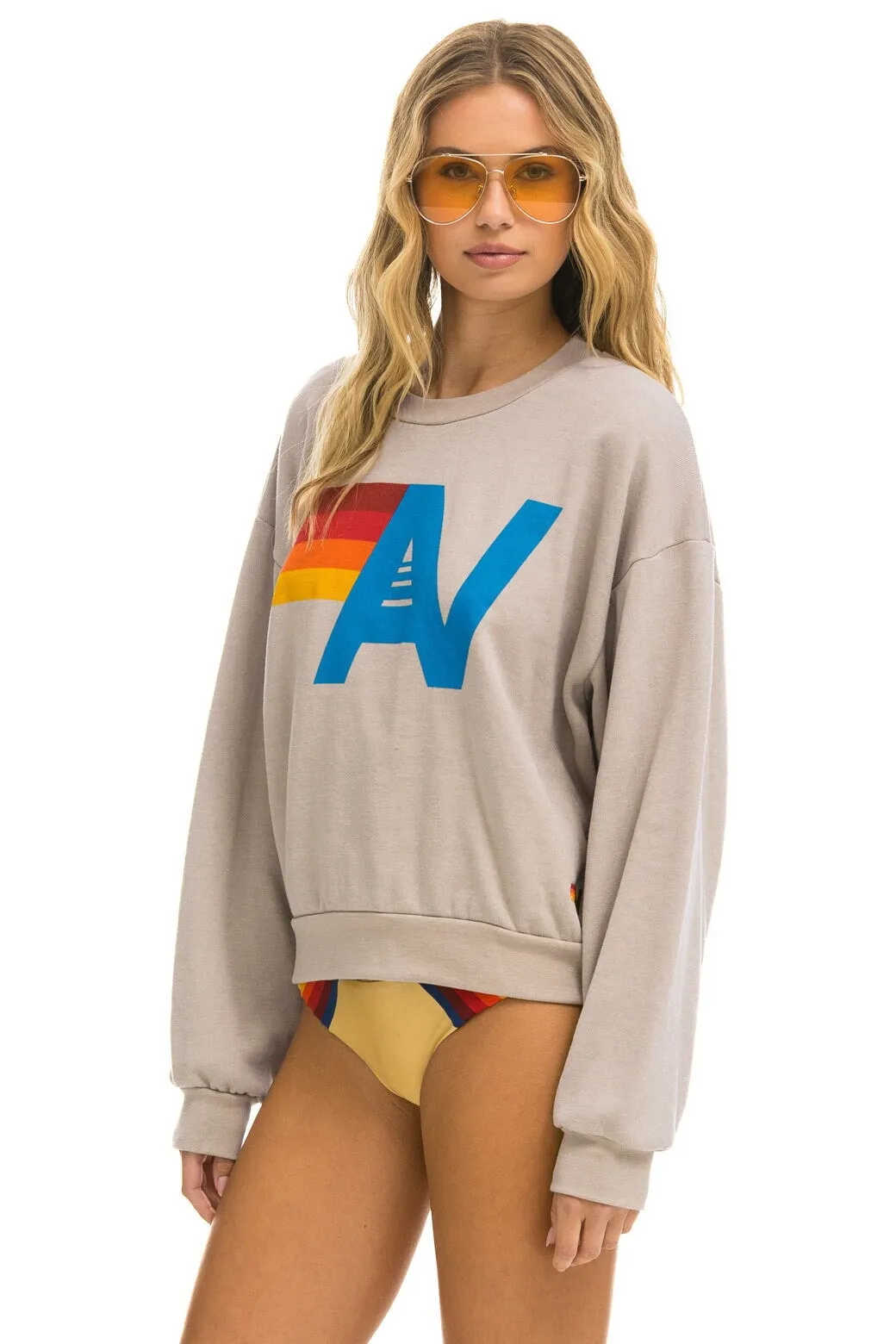 LOGO RELAXED CREW SWEATSHIRT - SAND