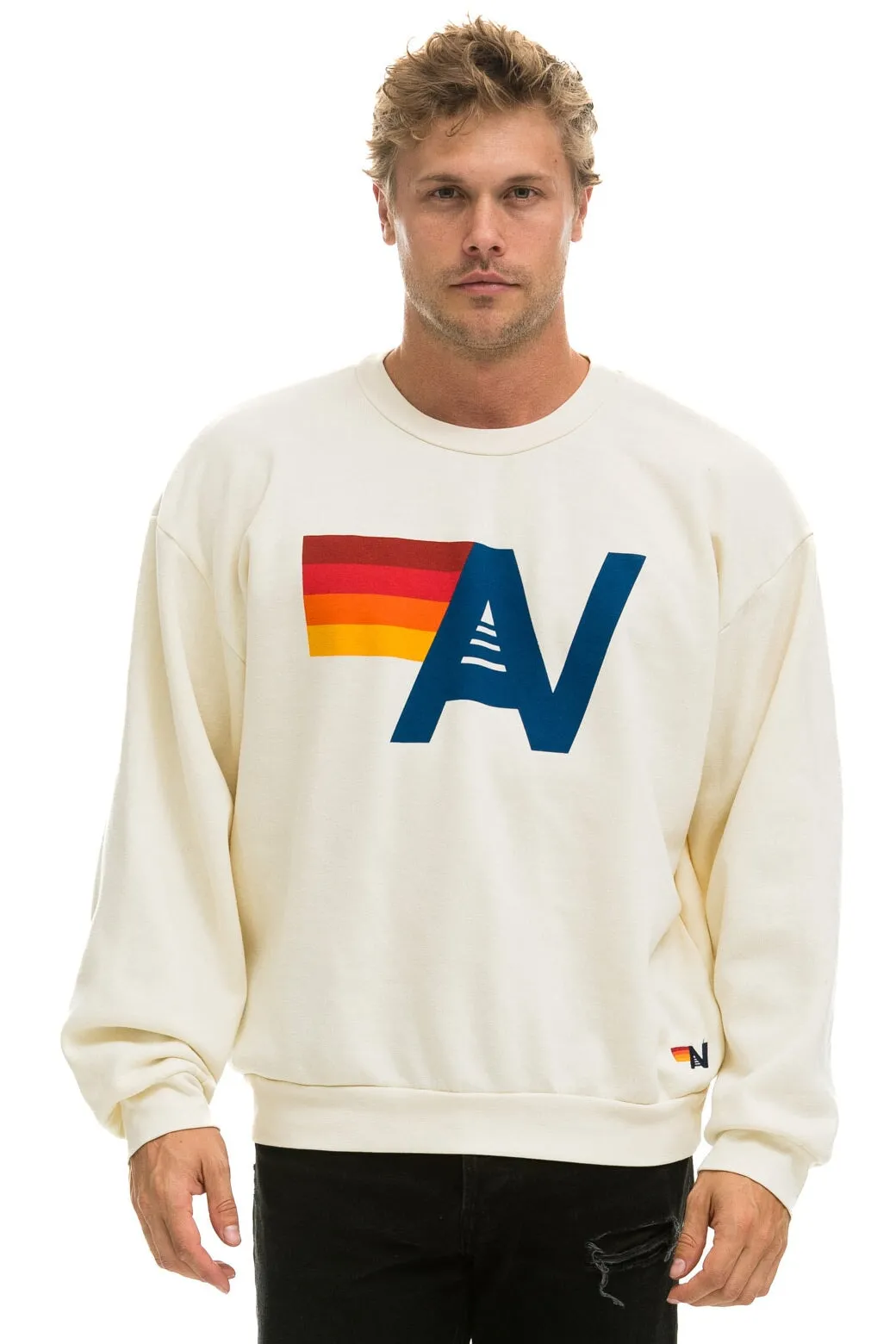 LOGO RELAXED CREW SWEATSHIRT - VINTAGE WHITE