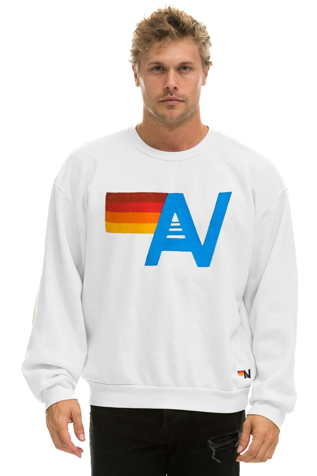 LOGO RELAXED CREW SWEATSHIRT - WHITE